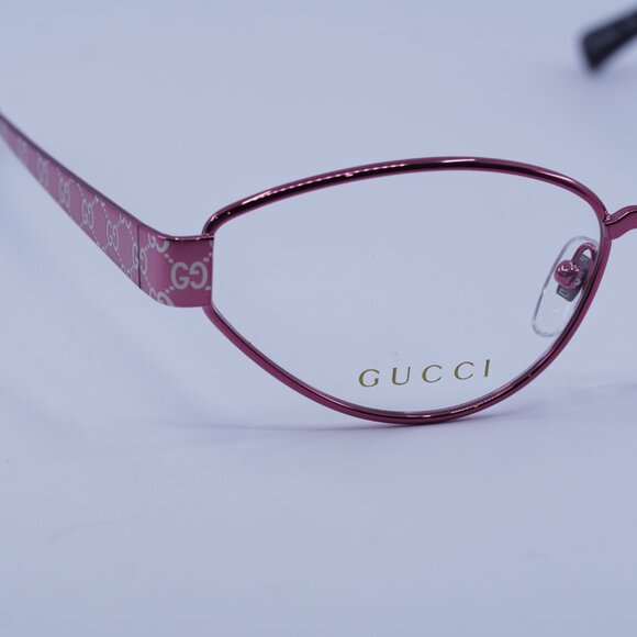 Gucci GG1853O 003 Eyeglasses Fuchsia with GG Pattern 54mm Cat Eye Frame - Picture 4 of 9